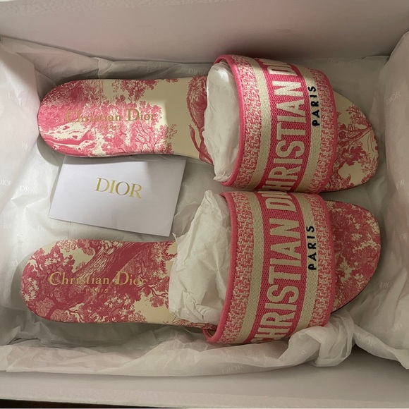 Dior Pink Dway Slide Sandals - Picture 7 of 11